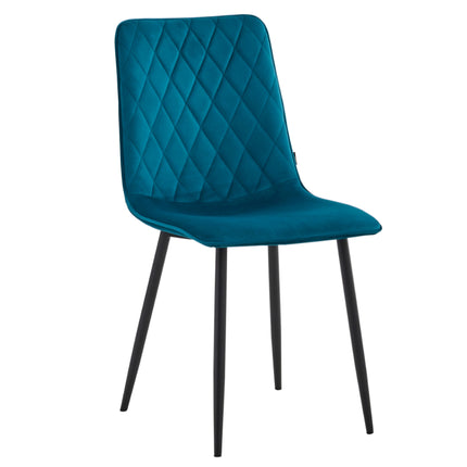 2 Esszimmerstuhl - Elise - Petrol - Samt