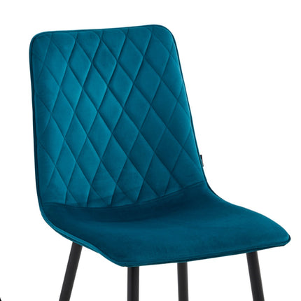 2 Esszimmerstuhl - Elise - Petrol - Samt