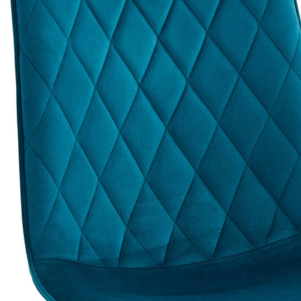 2 Esszimmerstuhl - Elise - Petrol - Samt