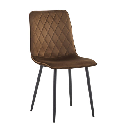 2 Esszimmerstuhl - Elise - Braun - Samt