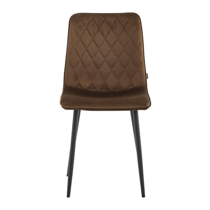 2 Esszimmerstuhl - Elise - Braun - Samt