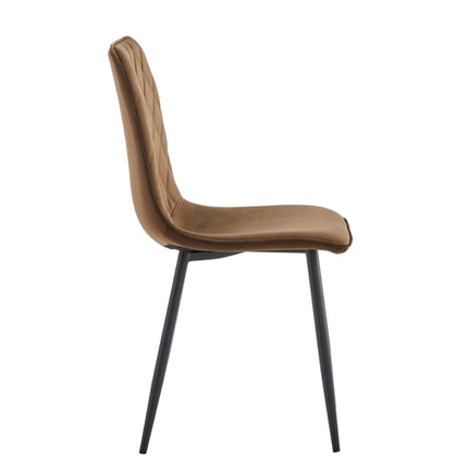 2 Esszimmerstuhl - Elise - Braun - Samt