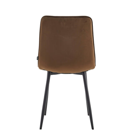 2 Esszimmerstuhl - Elise - Braun - Samt