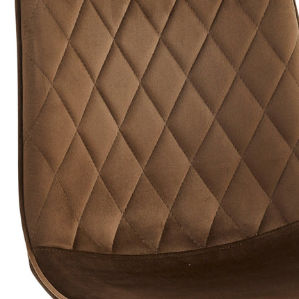 2 Esszimmerstuhl - Elise - Braun - Samt