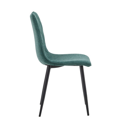 2 Esszimmerstuhl - Elise - Grün - Leinenstoff