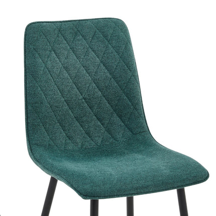 2 Esszimmerstuhl - Elise - Grün - Leinenstoff