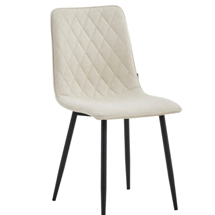 2 Esszimmerstuhl - Elise - Beige - Fabb - Samt