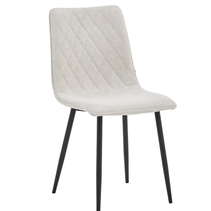 2 Esszimmerstuhl - Elise - Beige - Leinenstoff