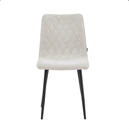 2 Esszimmerstuhl - Elise - Beige - Leinenstoff