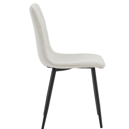 2 Esszimmerstuhl - Elise - Beige - Leinenstoff