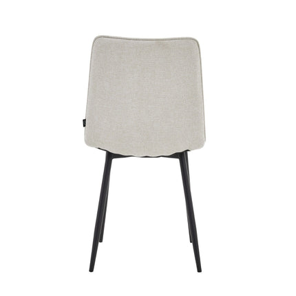 2 Esszimmerstuhl - Elise - Beige - Leinenstoff