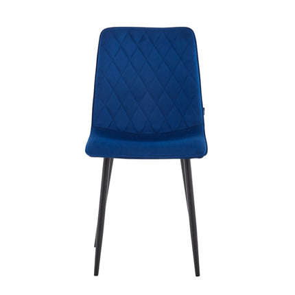 2 Esszimmerstuhl - Elise - Blau - Samt