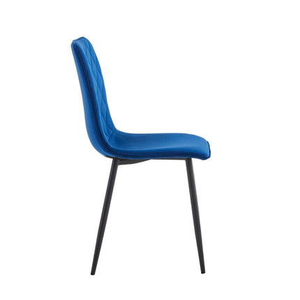 2 Esszimmerstuhl - Elise - Blau - Samt