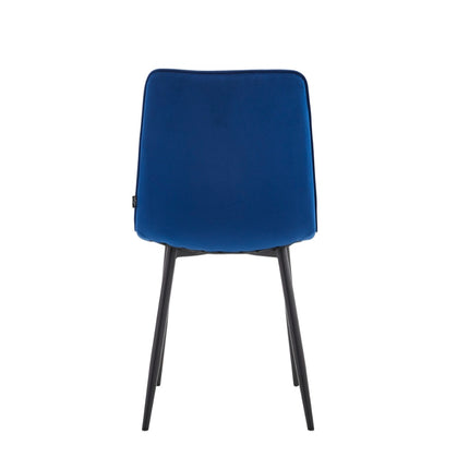 2 Esszimmerstuhl - Elise - Blau - Samt