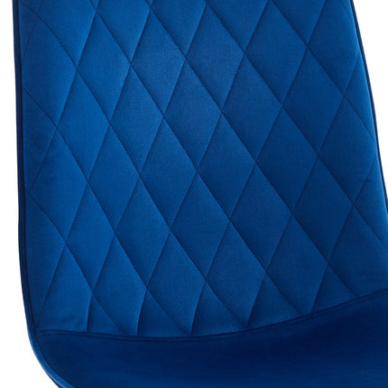 2 Esszimmerstuhl - Elise - Blau - Samt