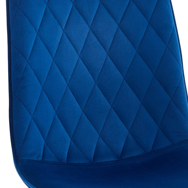 2 Esszimmerstuhl - Elise - Blau - Samt