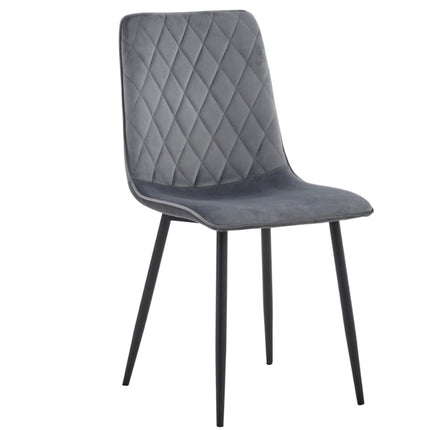 2 Esszimmerstuhl - Elise - Grau - Samt
