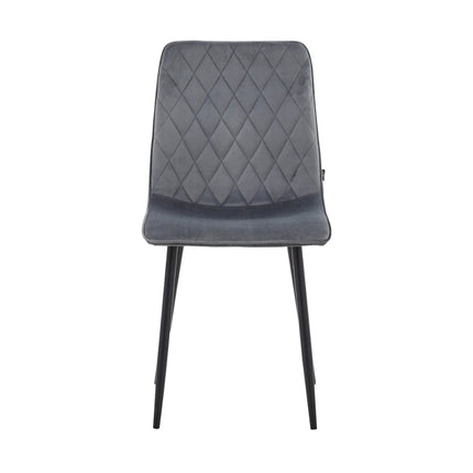 2 Esszimmerstuhl - Elise - Grau - Samt