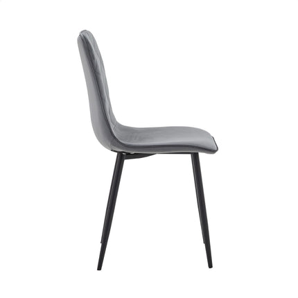 2 Esszimmerstuhl - Elise - Grau - Samt