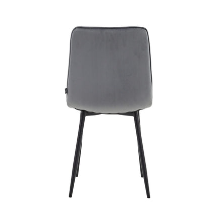 2 Esszimmerstuhl - Elise - Grau - Samt