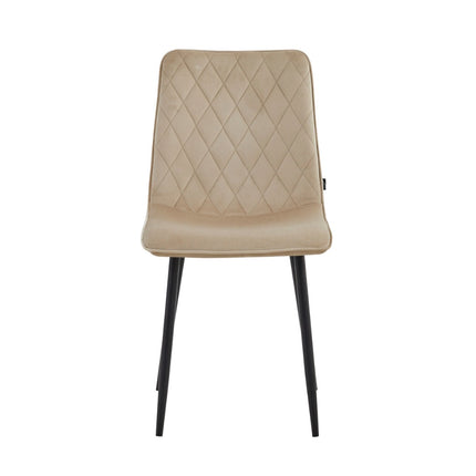 2 Esszimmerstuhl - Elise - Beige - Samt