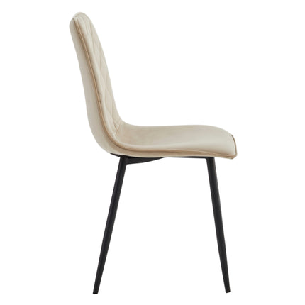 2 Esszimmerstuhl - Elise - Beige - Samt