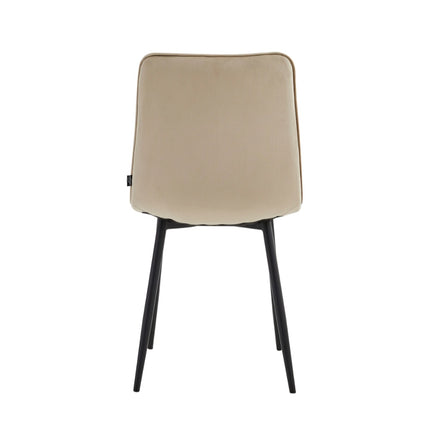 2 Esszimmerstuhl - Elise - Beige - Samt
