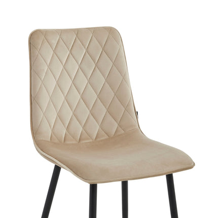2 Esszimmerstuhl - Elise - Beige - Samt