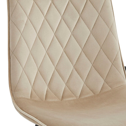 2 Esszimmerstuhl - Elise - Beige - Samt