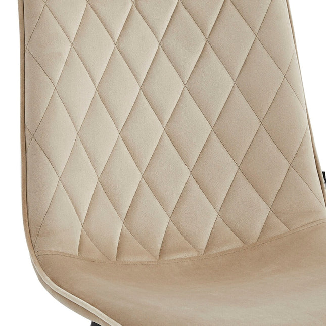 2 Esszimmerstuhl - Elise - Beige - Samt