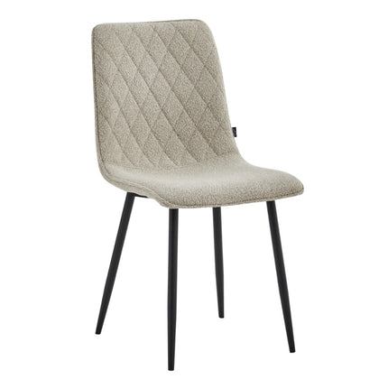 2 Esszimmerstuhl - Elise - Beige - Bouclé