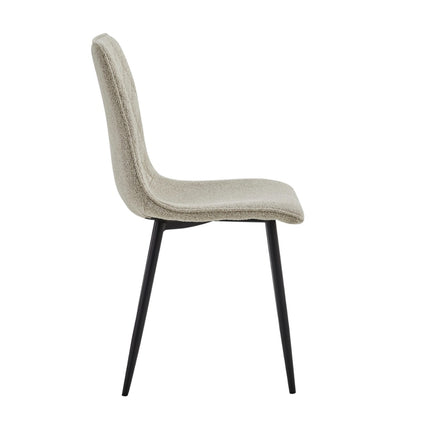 2 Esszimmerstuhl - Elise - Beige - Bouclé