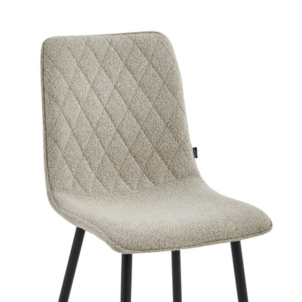 2 Esszimmerstuhl - Elise - Beige - Bouclé