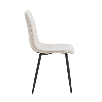 2 Esszimmerstuhl - Elise - Beige - Chenille