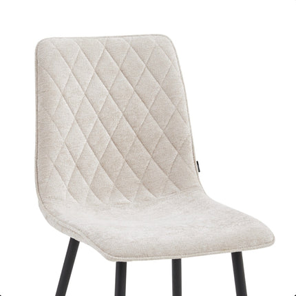 2 Esszimmerstuhl - Elise - Beige - Chenille