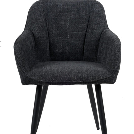 2 Esszimmerstuhl - Daisy - Anthrazit - Stoff