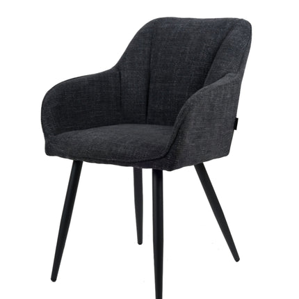 2 Esszimmerstuhl - Daisy - Anthrazit - Stoff