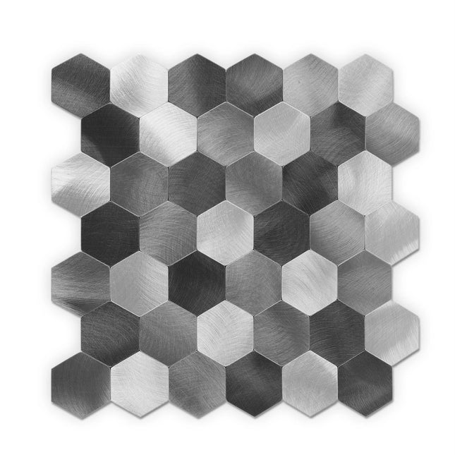 Selbstklebende Mosaik -Hexagon Silver – 29,4x31x0,4cm