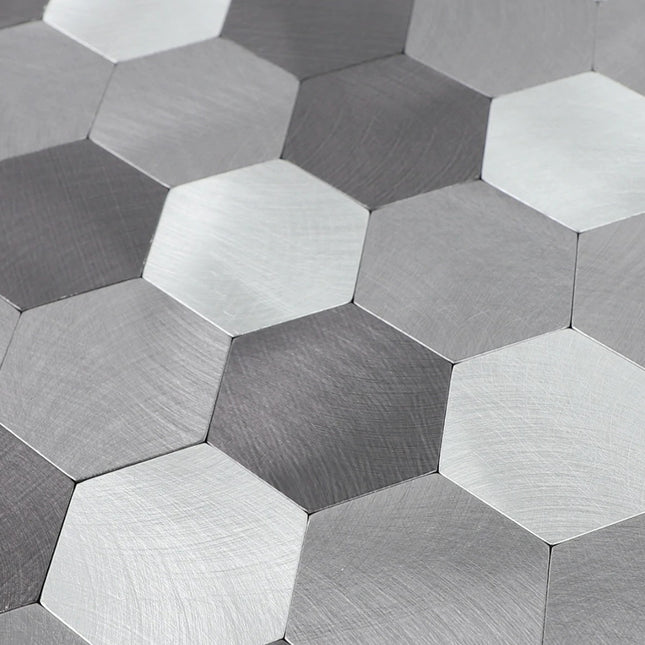 Selbstklebende Mosaik -Hexagon Silver – 29,4x31x0,4cm