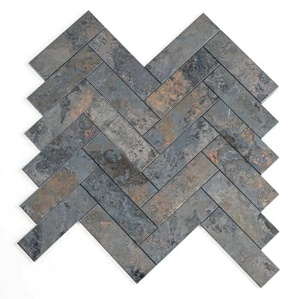Selbstklebende Mosaik -Fischgrät Metal Rost- 28,1x28,5x0,4cm