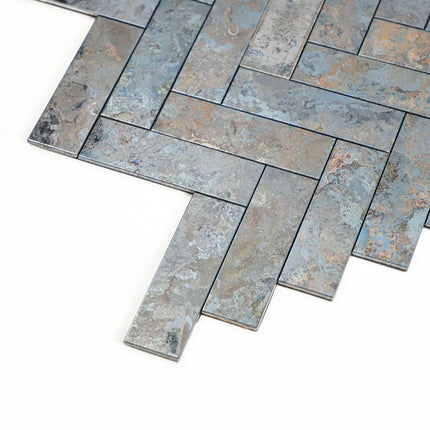 Selbstklebende Mosaik -Fischgrät Metal Rost- 28,1x28,5x0,4cm