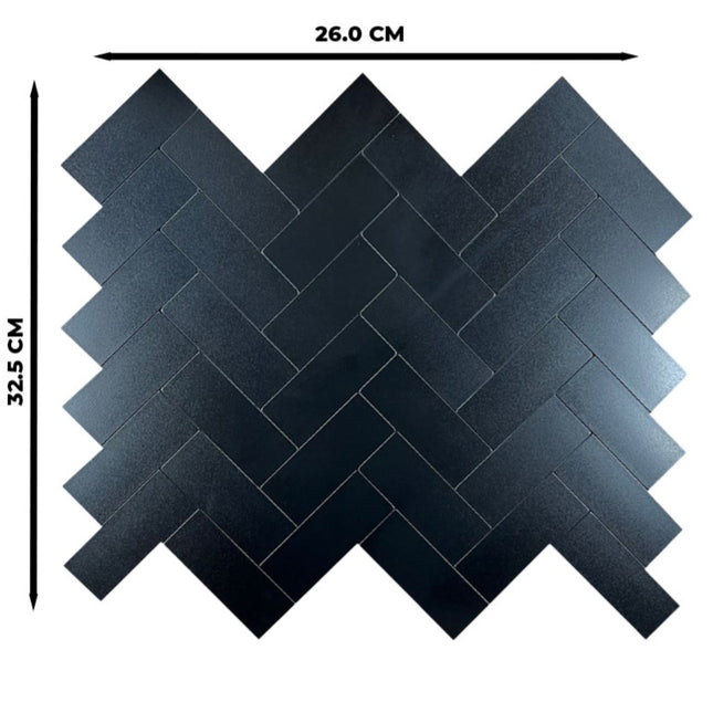 Selbstklebende Mosaik -Fischgrät Schwarz 32.5x26x0,4cm