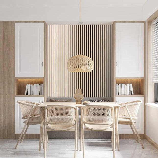 Helle Eiche – MDF & Filz & 3-seitiges Furnier – Akustikpaneele
60x270x2cm