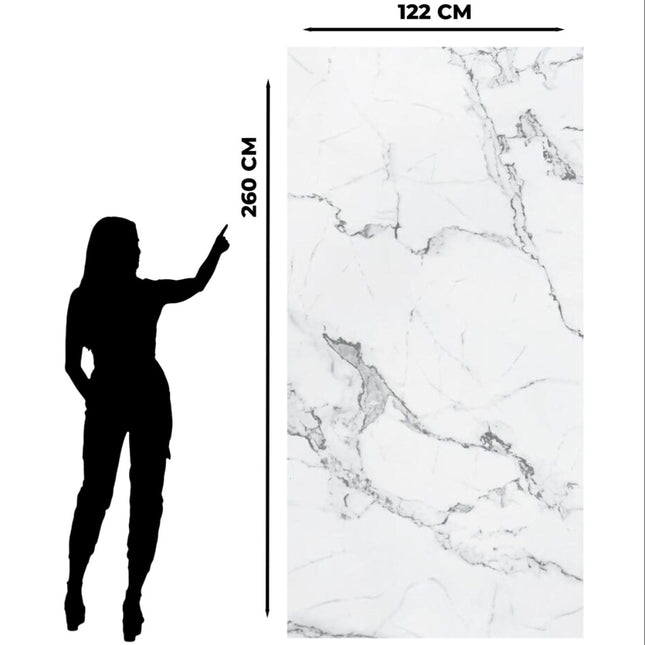 Bianco CarraraXL - PVC-Wandplatte in Marmoroptik  260x122CM