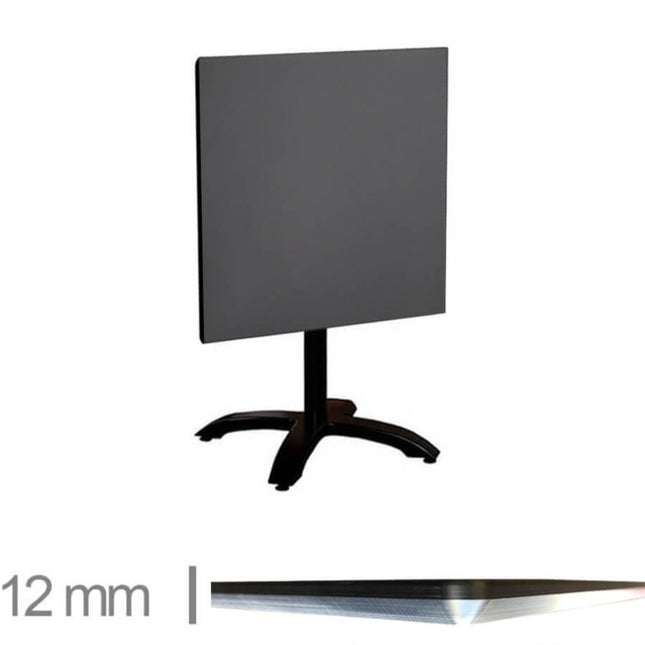 Gastro Tisch Kopenhag Schwarz mit Klapprahmen 69cm*69cm