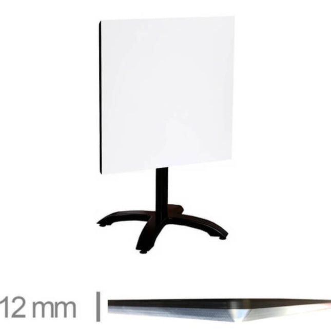 Gastro Tisch Kophenhag Weiss mit Klapprahmen 69cm*69cm