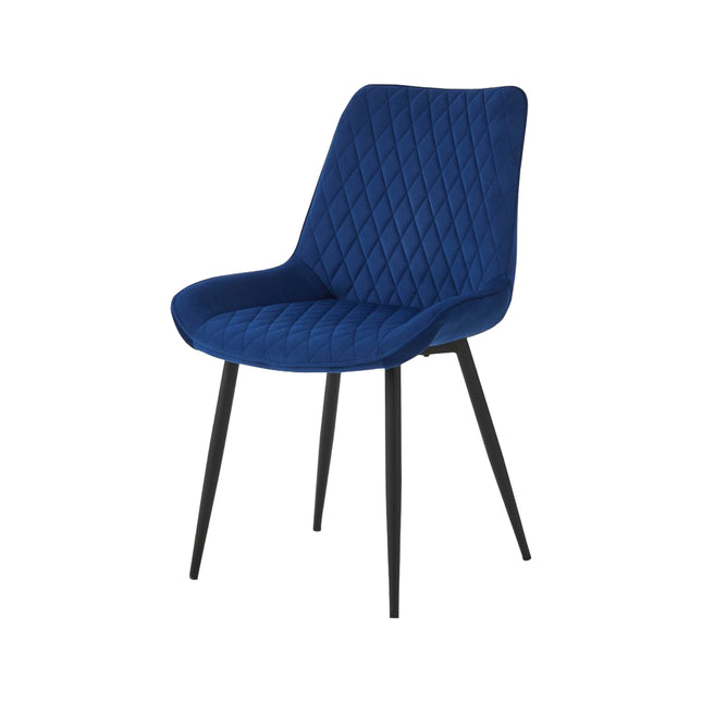 2 Stück Esszimmerstuhl - Adam - Blau - Samt