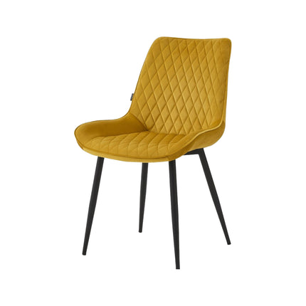 2 Stück Esszimmerstuhl - Adam - Gold - Samt