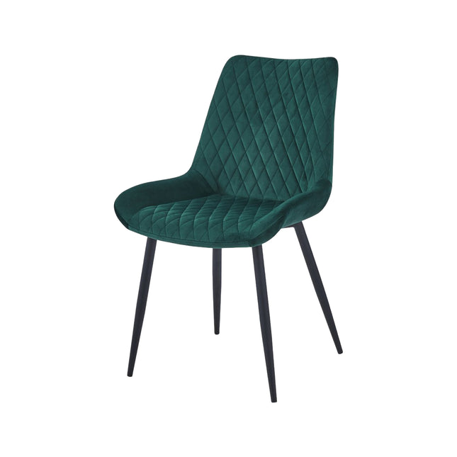 2 Samt Esszimmerstuhl - Adam - Grün - Samt
