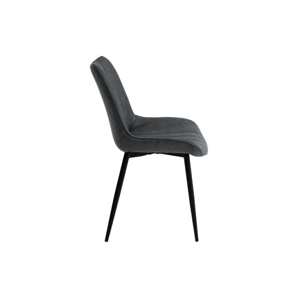2 Lesedi Esszimmerstuhl Anthrazit – Moderner Polsterstuhl aus Mikrofaser - Metallbeinen- Elegant